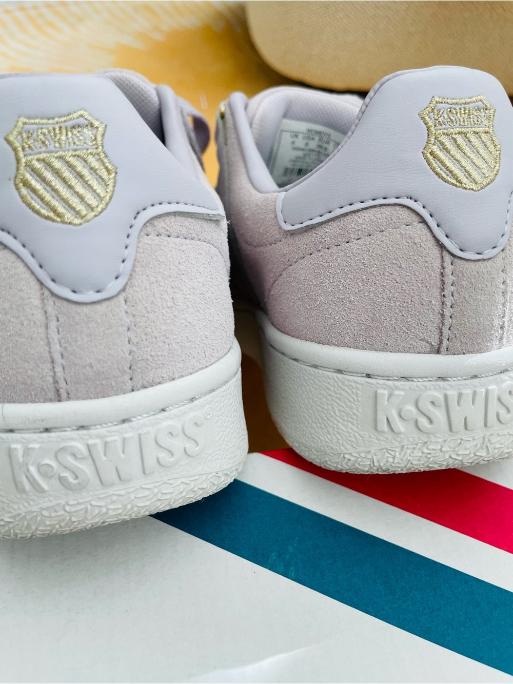 K-Swiss Women’s Lilac Suede Low-Top Sneakers with White Sole